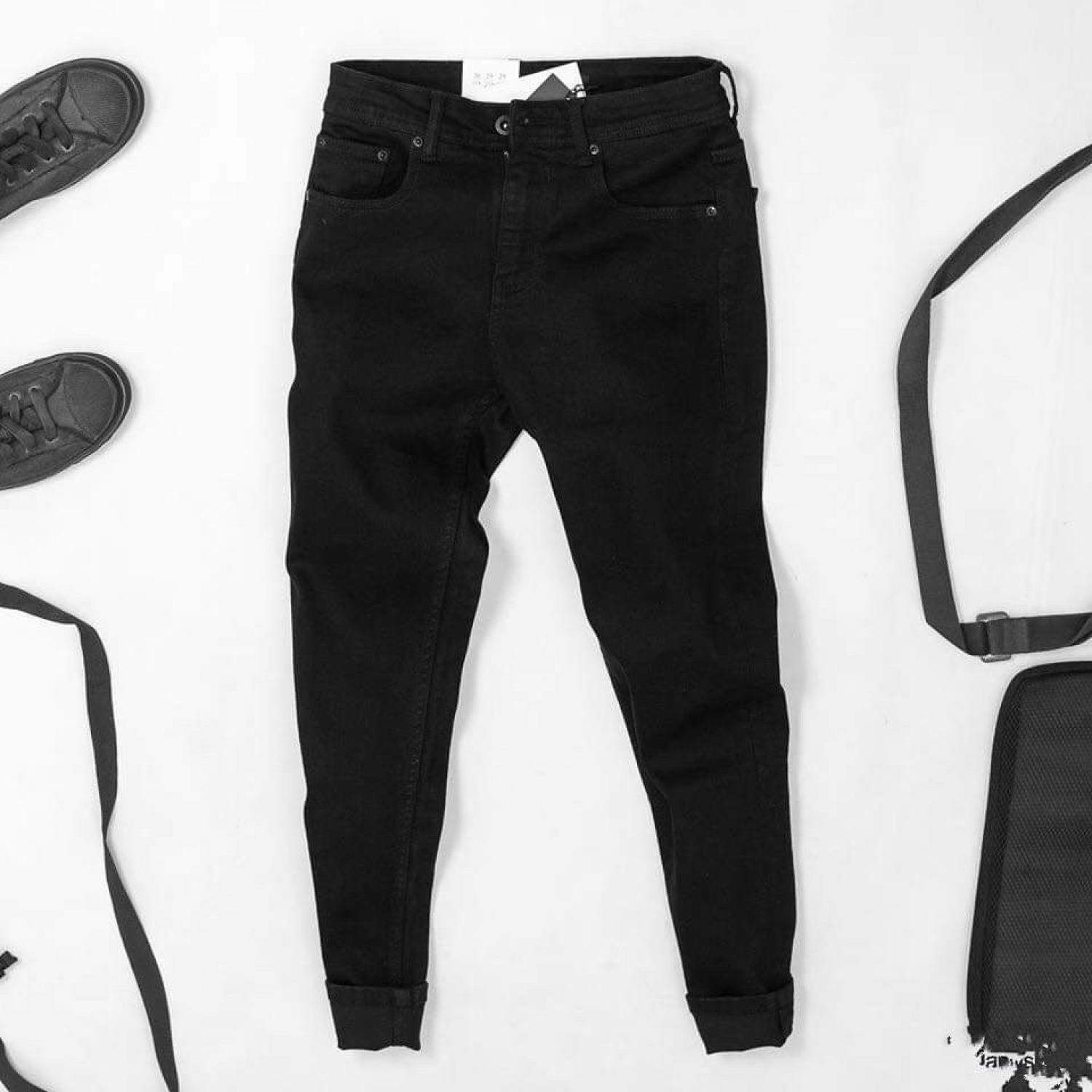 Quần jean nam dài trơn basic cơ bản dễ phối đồ,đi học đi làm chất co giãn giá rẻ KAYSTORE 25/06