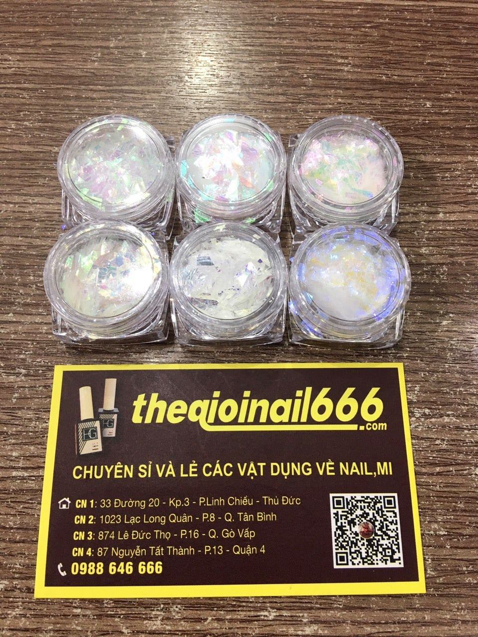 Set xà cừ giấy ánh trắng 6 hũ
