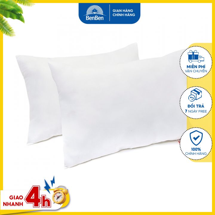 Bộ 2 gối ngủ 35x50cm Ben Ben - Gối gòn ép hơi siêu êm - gối hơi cao cấp