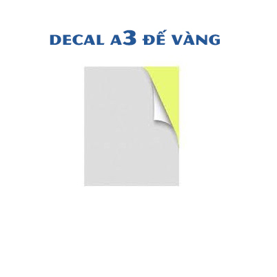 Giấy decal A3 đế vàng xấp 100 tờ