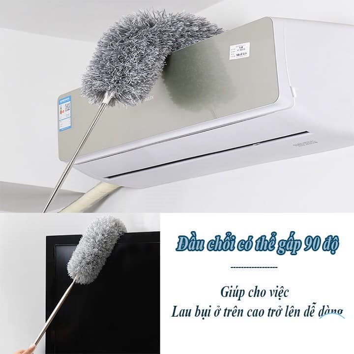 Chổi quét mạng nhện, chổi quét trần nhà gấp gọn, chổi quét thông minh, chổi quét bụi, chổi quét trần làm sạch bụi bẩn trên cao có thể uốn cong