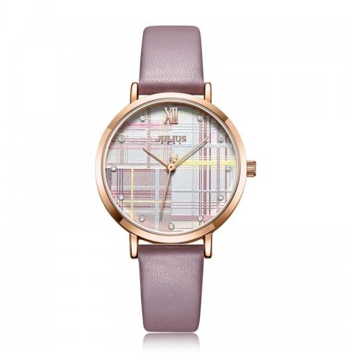 ĐỒNG HỒ NỮ JA-1133C JULIUS HÀN QUỐC DÂY DA (HỒNG)