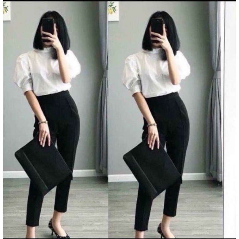 Quần Baggy Cạp Chun Sau lưng cỡ to Big Size - - Quần tây âu nữ Công Sở cạp chun sau -mã Baggy Công Sở