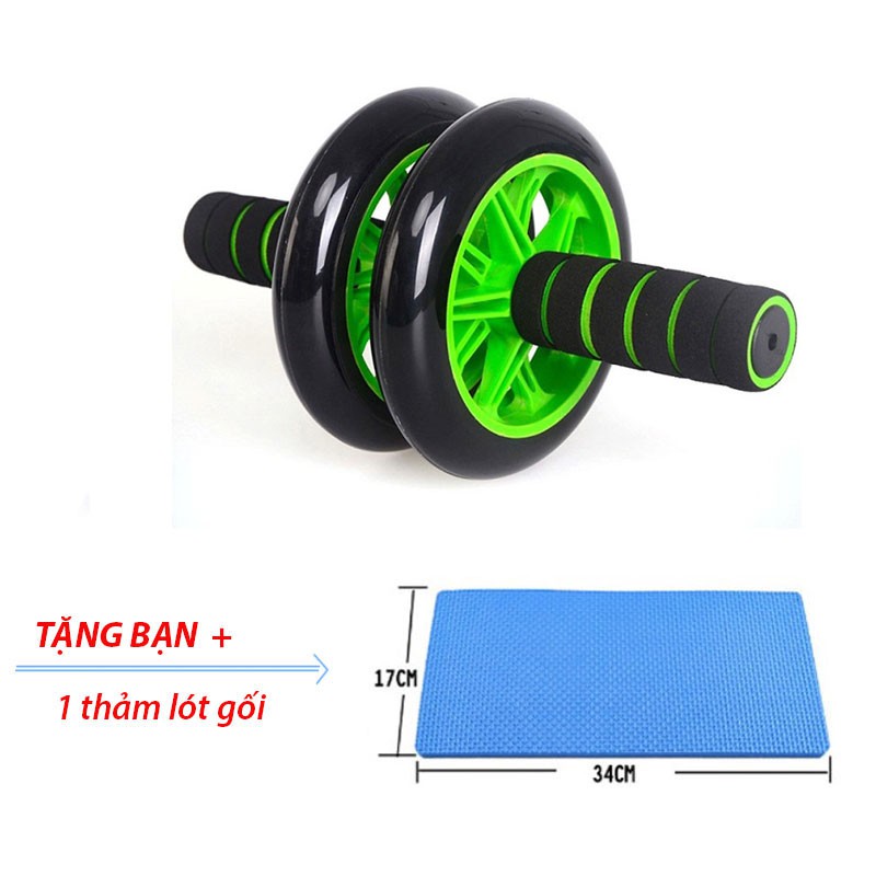 Con lăn tập bụng 2 bánh, Con lăn tập cơ bụng bánh xe AB New, Dụng cụ tập gym giúp cơ săn chắc ngay tại nhà chịu lực tốt - kèm thảm lót