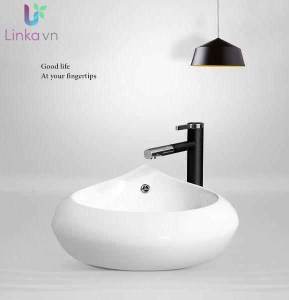 Chậu rửa lavabo gốm sứ nghệ thuật LAV0059 – Thiết kế cánh hoa cách điệu