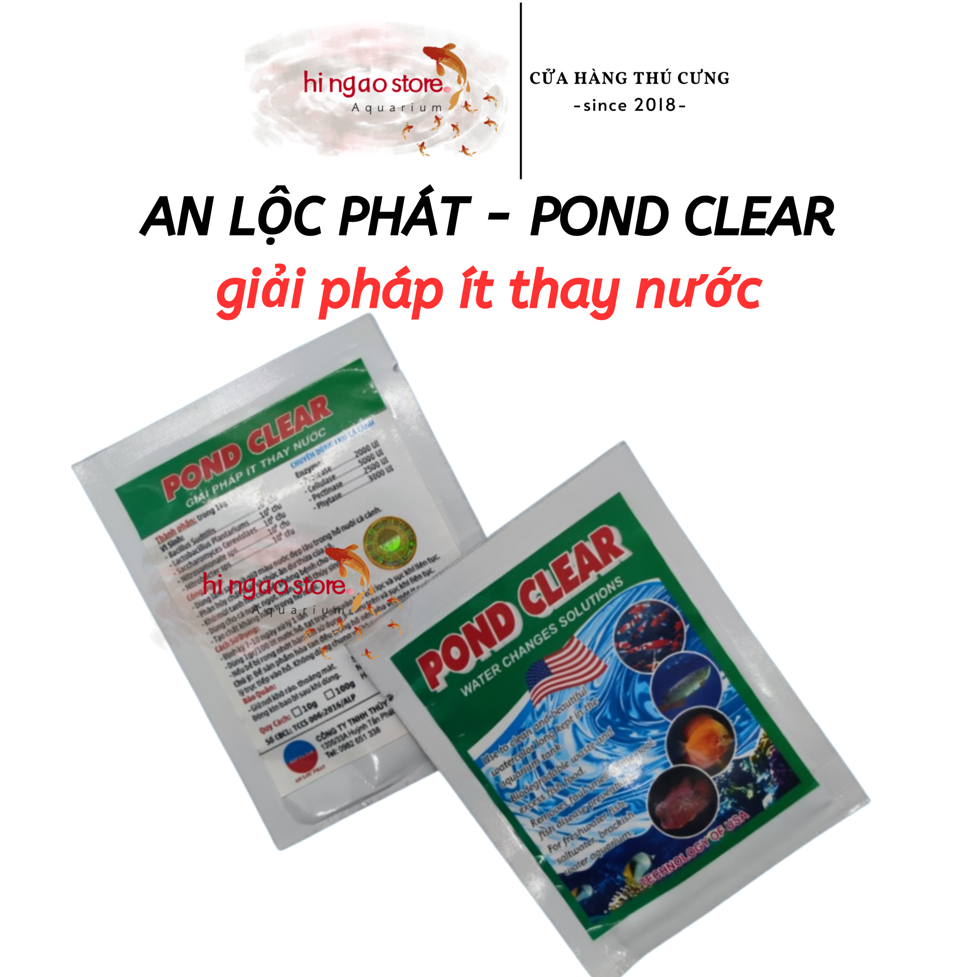 Pond clear: MEN Micro-solution less change water aquarium-An Loc transmitter products help fish healthy | hingaostore.