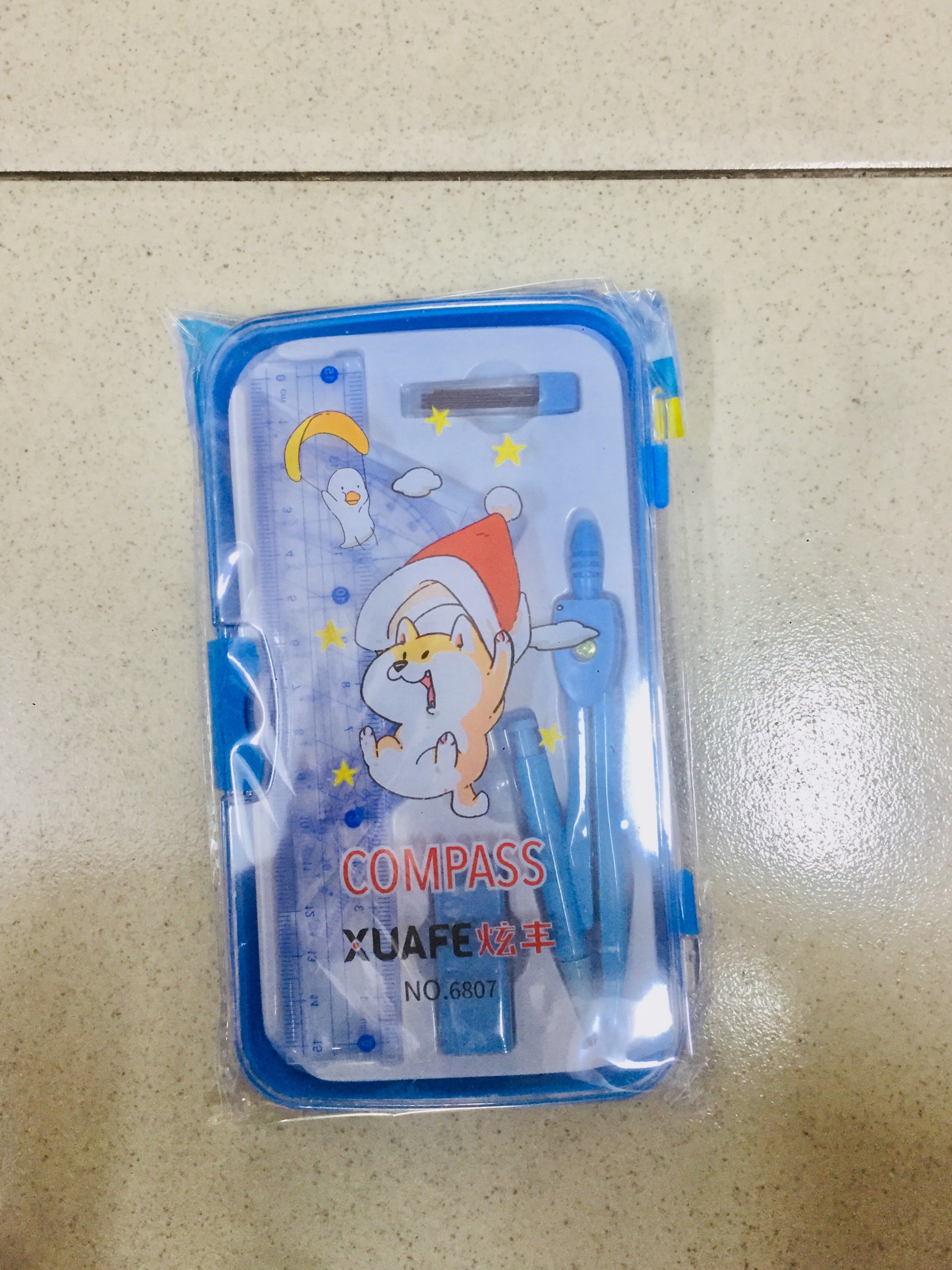 Bộ Compa chì bấm, thước 6807 (shop giao màu ngẫu nhiên)