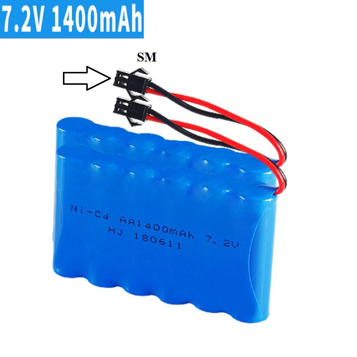 Pin ni-cd 7.2v 1400mah cổng nối sm dùng cho xe mô hình điều khiển