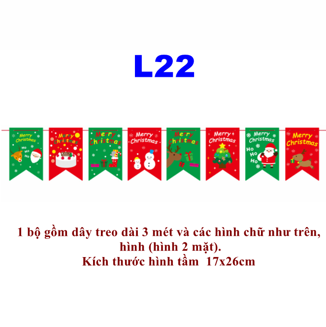 Bst 02 cờ treo noel nhiều mẫu ...