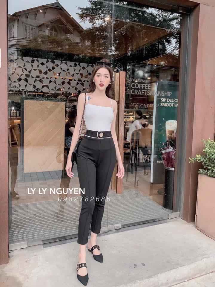 Áo 2 dây ngang croptop dễ phối đồ