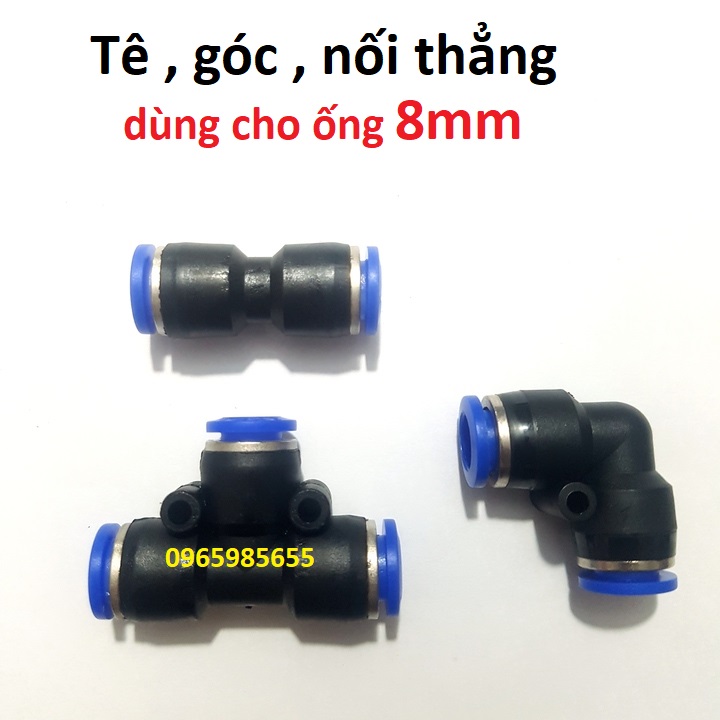 Tê nối ống 8mm, góc nối ống 8mm, nối thẳng ống 8mm phun sương | chữ T nối ống phun sương, co góc,nối thẳng ống phun sương 8mm