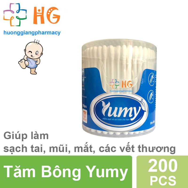 Tăm bông Yumy người lớn (Lọ 200 que)