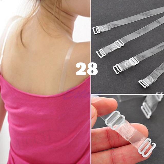 DÂY ÁO NGỰC TRONG SUỐT bằng silicon ( 1 bộ 2 dây)