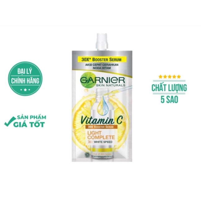 Combo Tinh Chất Garnier Tăng Cường Sáng Da Mờ Thâm 7.5mlx4 Light Complete 30x Vitamin C Booster Serum