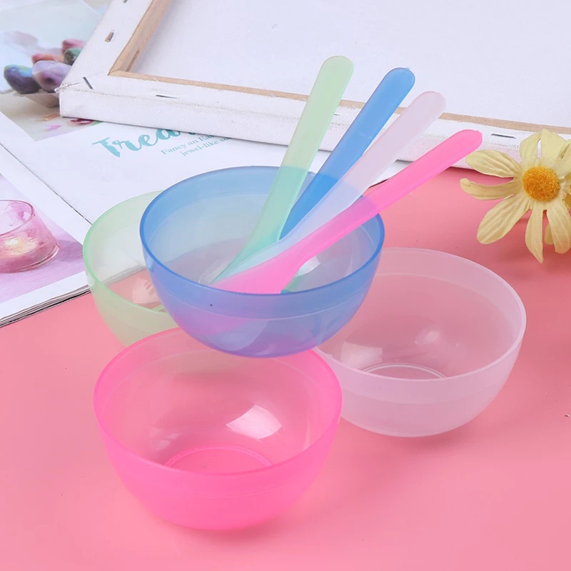 Bộ bát trộn đắp mặt nạ 4 món bát,que nhựa,cọ