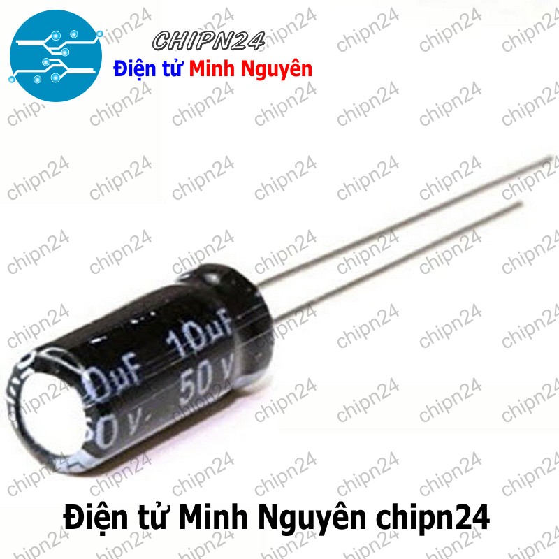 [25 con] (F249) Tụ hóa 10uF 50V Đen (5x11mm) - HH000708