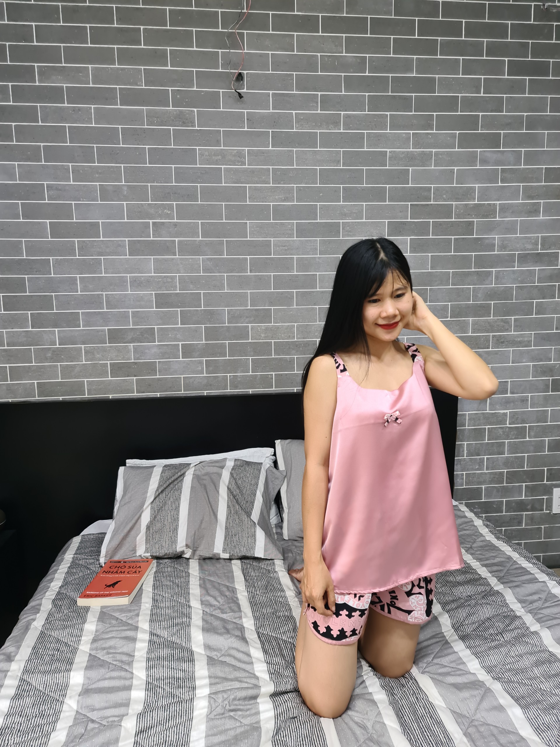 [HCM]Đồ bộ nữ mặc nhà lụa satin 2 dây cao cấp dưới 62kg