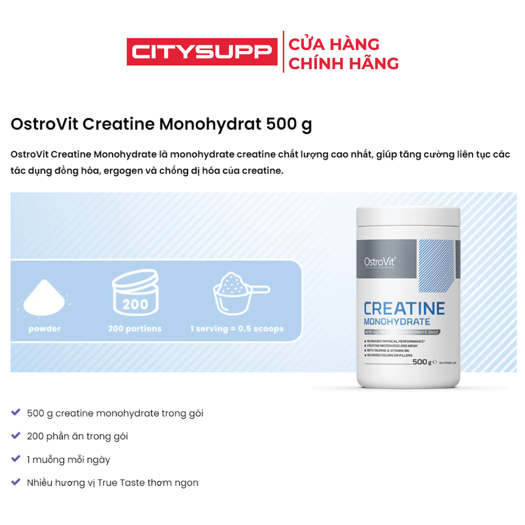 Ostostuff Creatine Monohydrate (300g, 500g) for muscle enhancement, strength & Performance