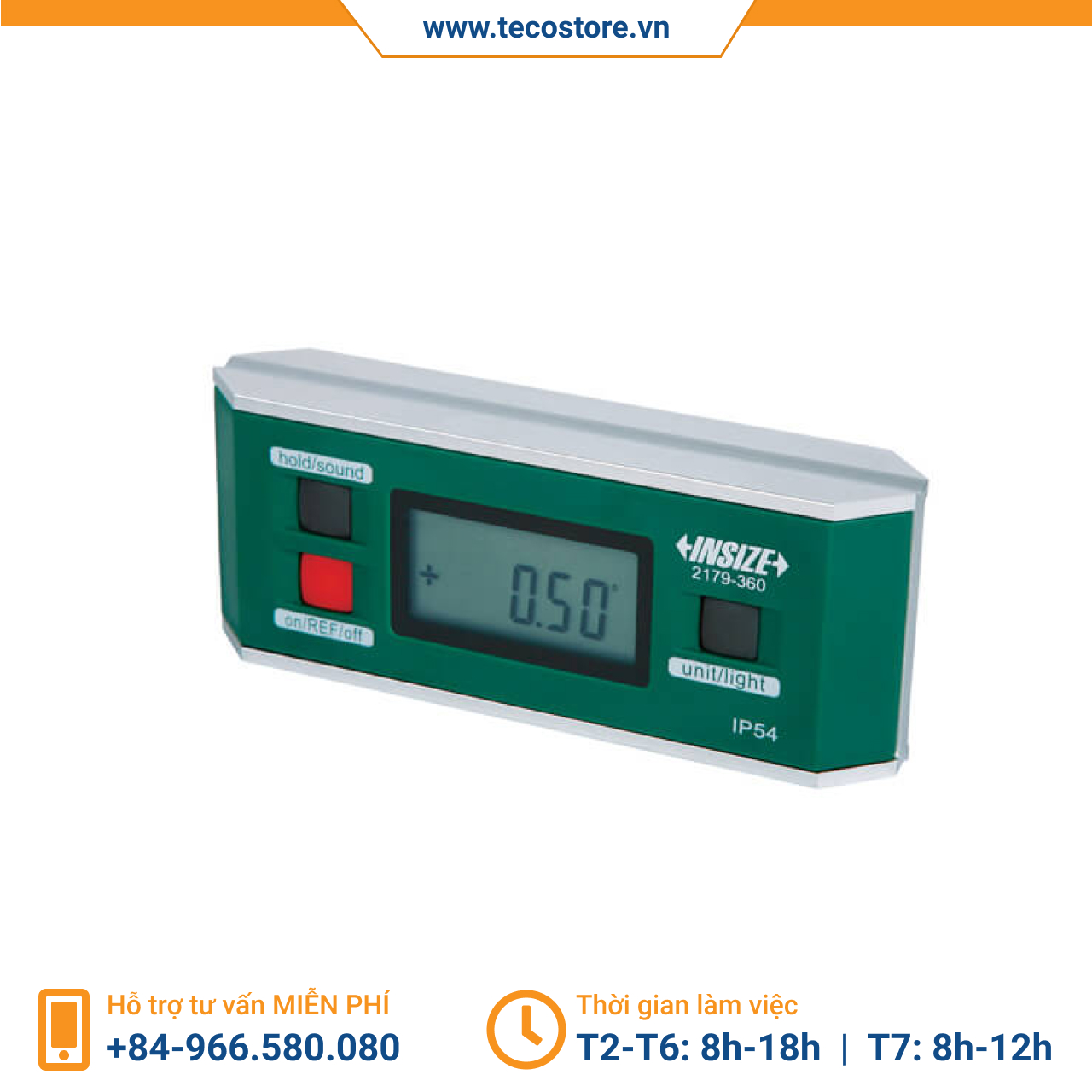Thước thủy (nivo) điện tử đo độ dốc Insize 2179 [Chính hãng] [Bảo hành 12 tháng] [Có sẵn]