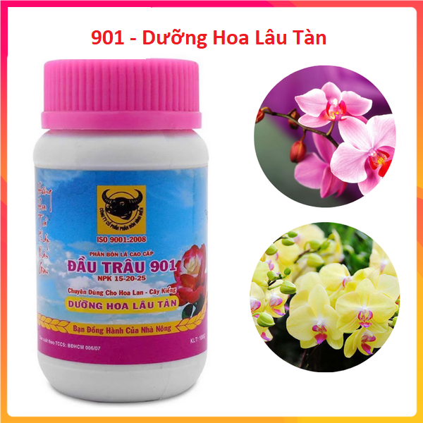 Phân bón đầu trâu 901 - dưỡng hoa lâu tàn - chai 100gr