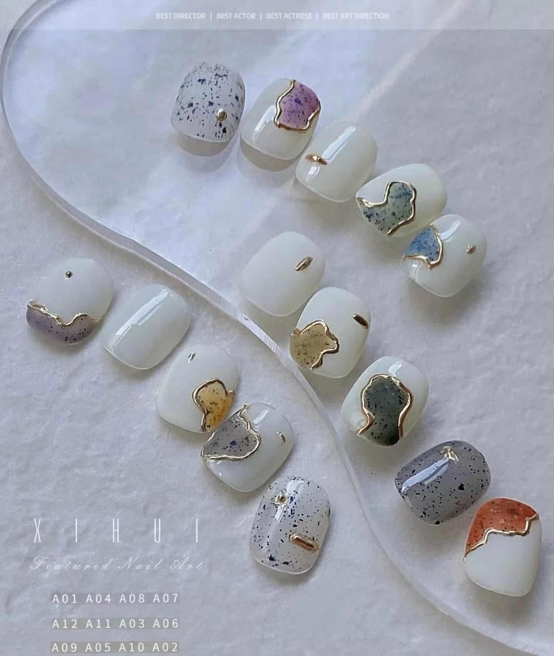Sét Sơn Gel Đá sét 12 màu tặng bảng mầu