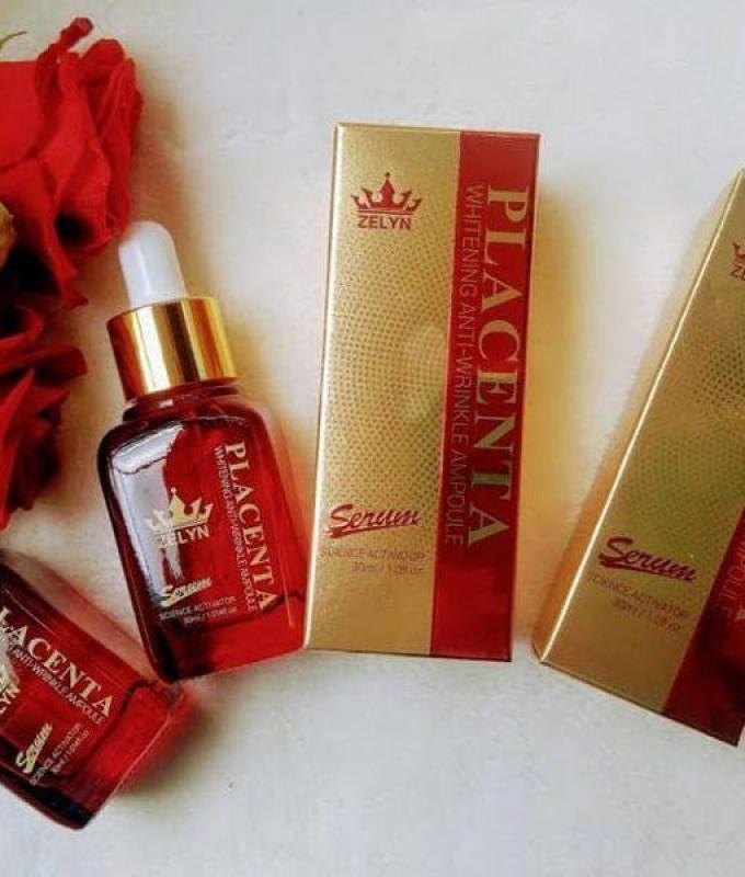 SERUM PLACENTA WHITENING ANTI-WRINKLE AMPOULE ZELYN 30ML cao cấp