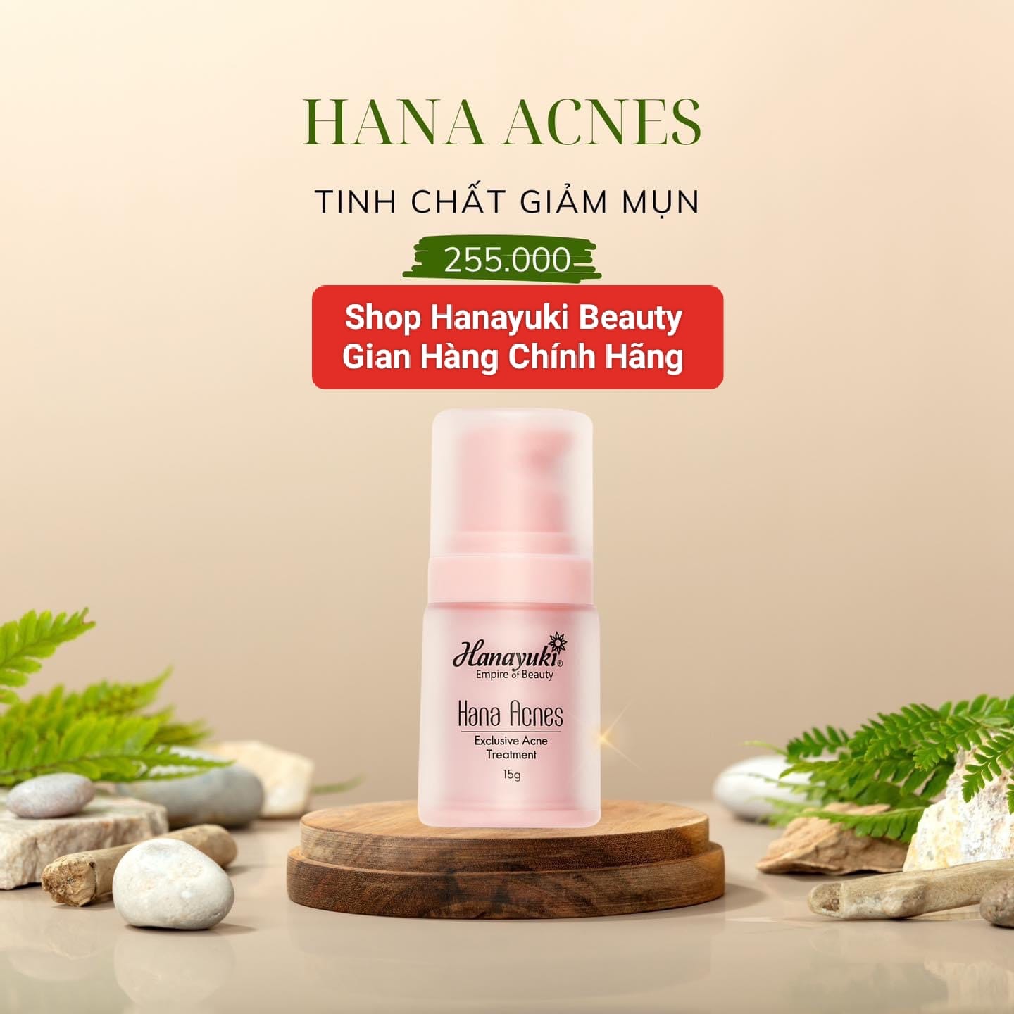 [TẶNG VOUCHER 8%+QUÀ] [Chính hãng-Date 2026] SERUM MỤN MINI HANAYUKI 15g-HANA ACNES MINI
