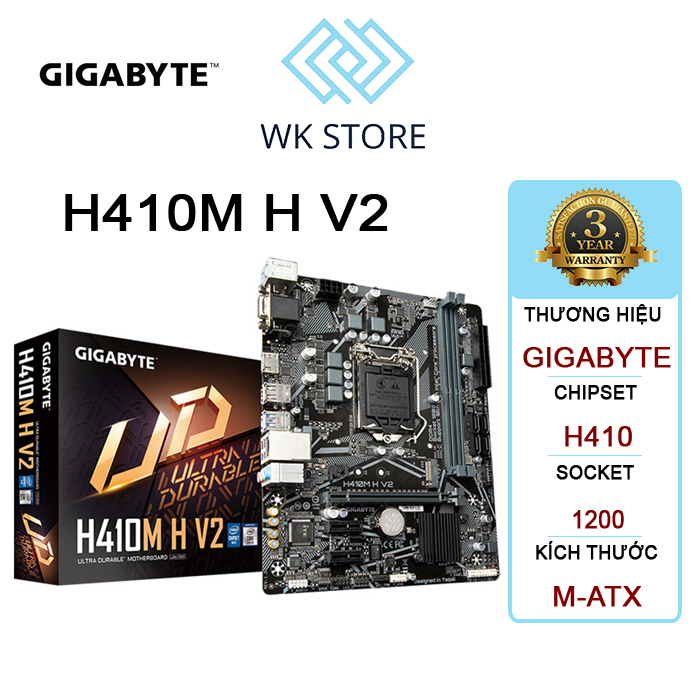 Bo mạch chủ mainboard gigabyte h410m-h v2 lga 1200 ddr4 mới bh 36t