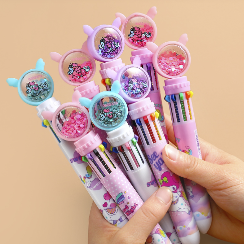 Bút 10 ngòi 10 màu ngựa unicorn dễ thương