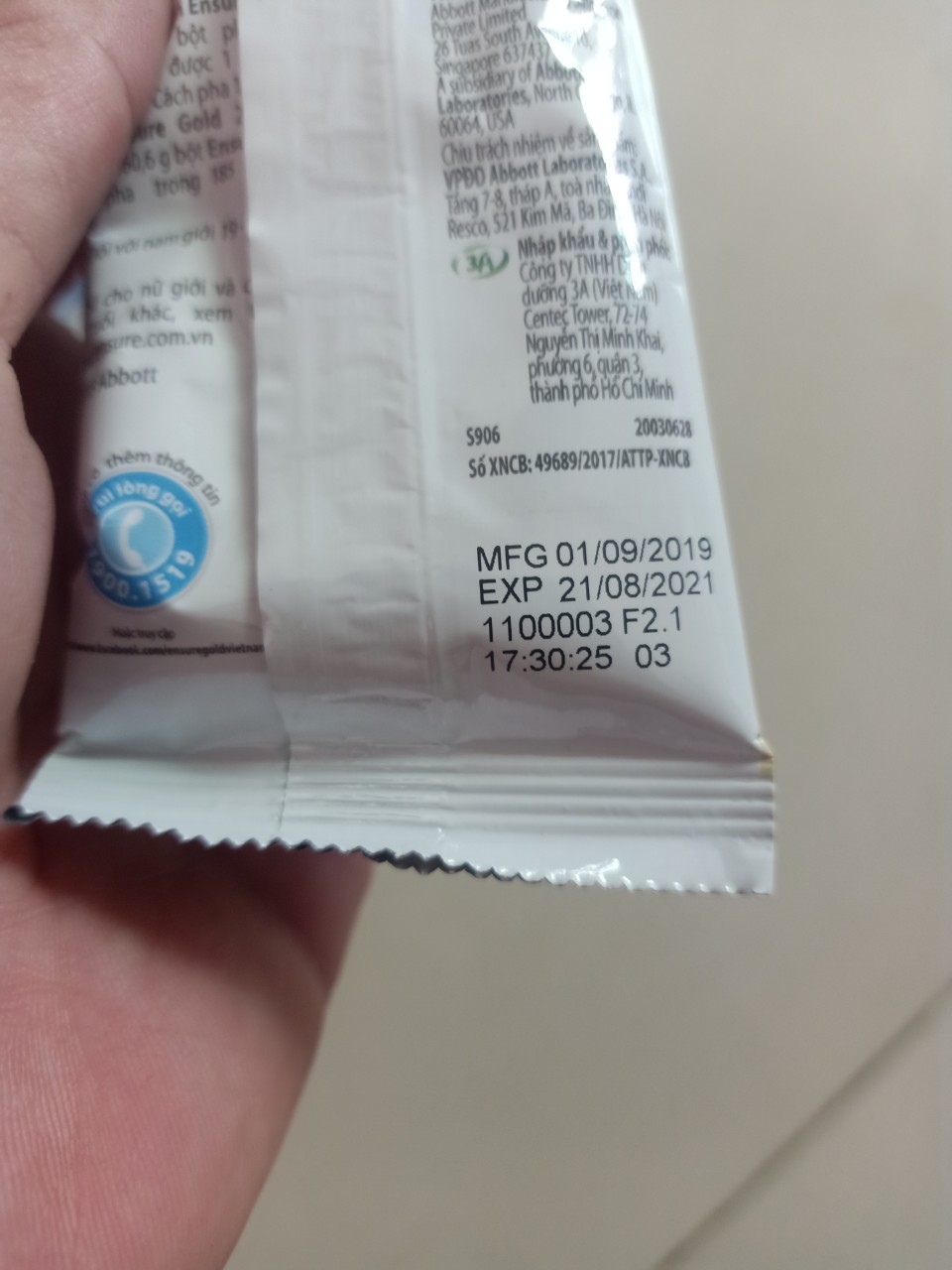 10 Gói Sữa Bột Ensure Gold Hương Vani
