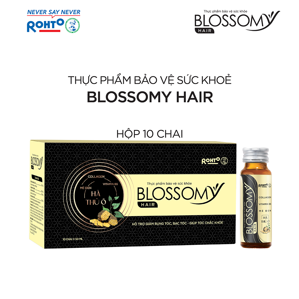 Thực phẩm collagen bảo vệ sức khỏe giúp giảm rụng tóc Blossomy Hair hộp 10