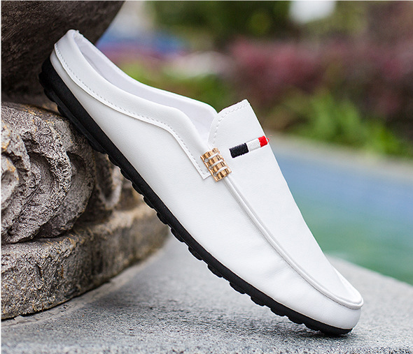 Giày sục da nam trắng Zappos GSD01