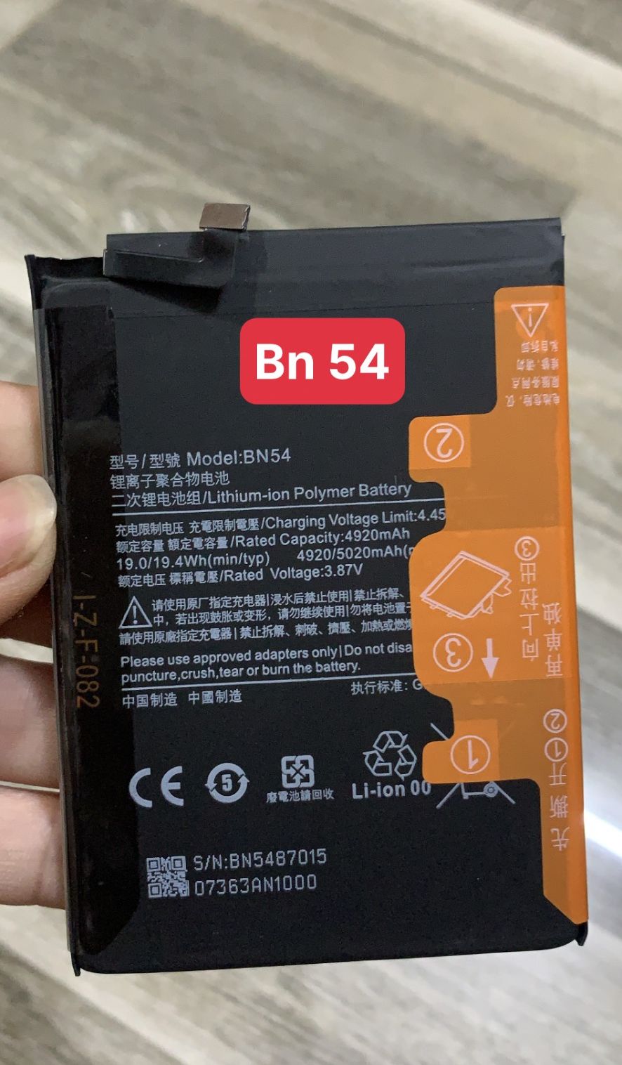 pin điện thoại redmi note 9 , redmi 10x  BN54