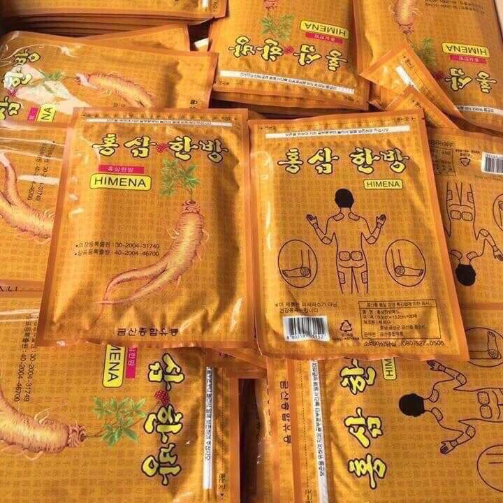 [HCM]Combo 5 Túi Cao Dán Hồng Sâm HIMENA Hàn Quốc--- Túi 20 miếng