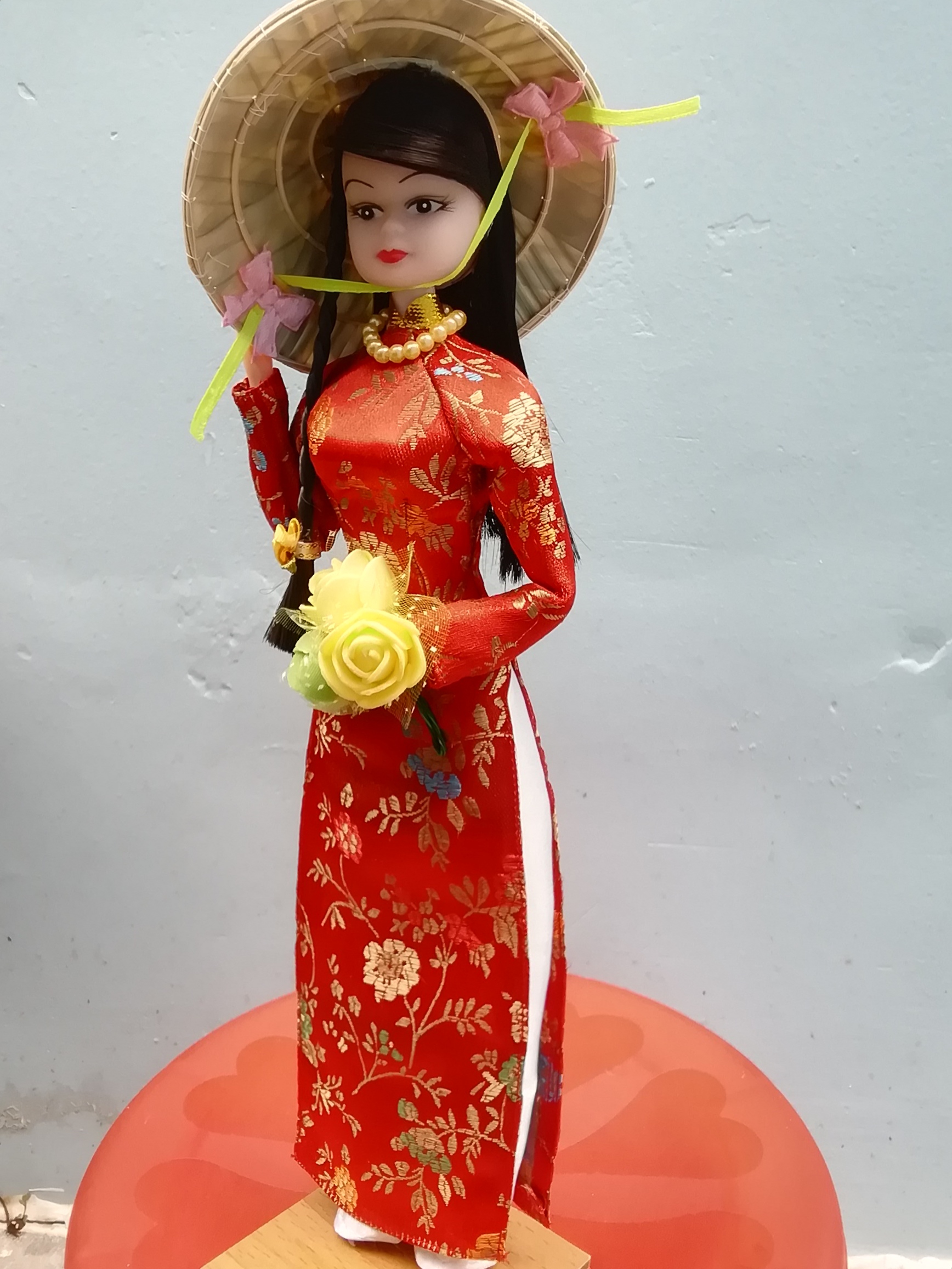 [HCM]BÚP BÊ ÁO DÀI NHUNG VẼ THỦ CÔNG ĐỘI BẤN