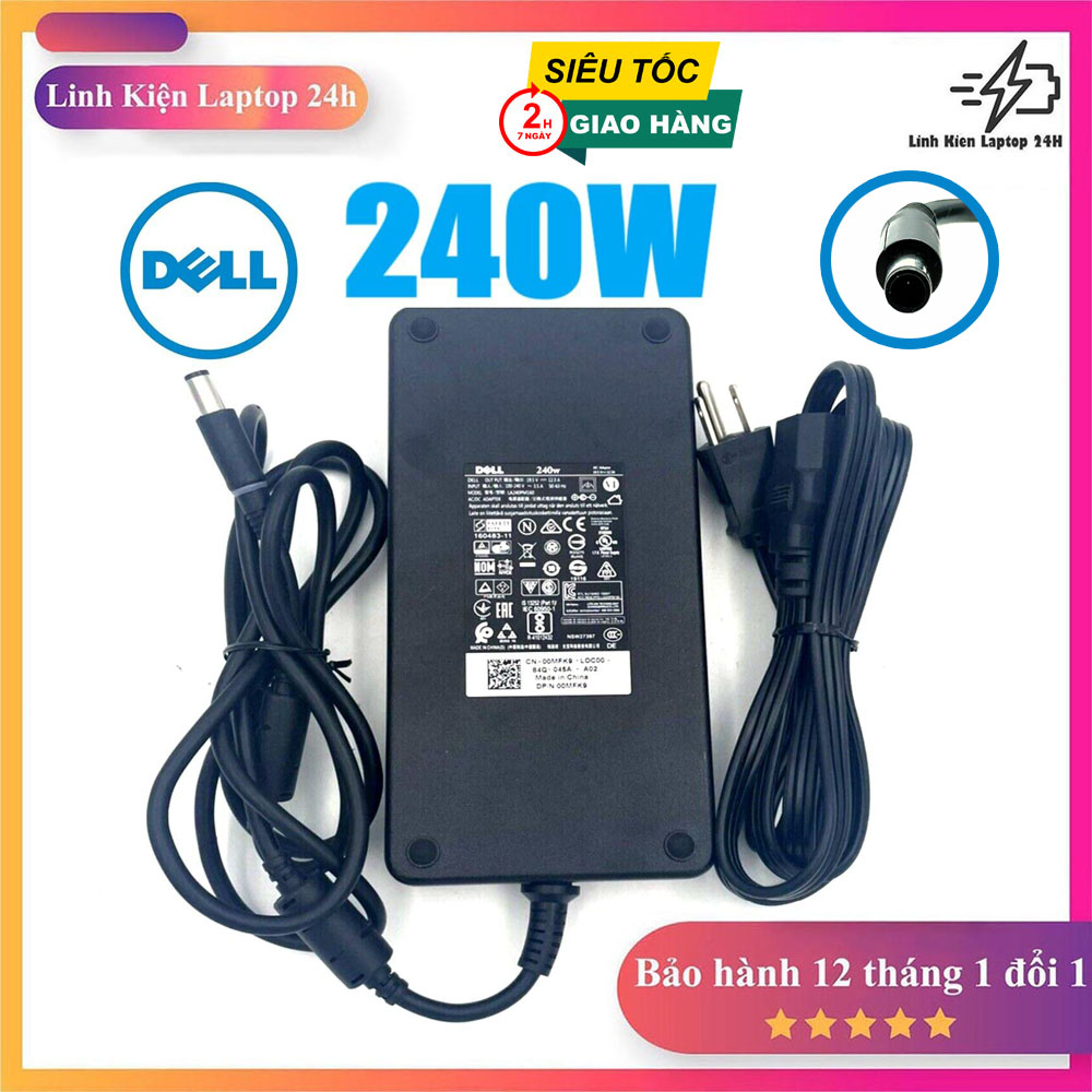 Sạc laptop dell 240w 19.5v-12.3a dành cho dell precision, dell alienware, dell latitude, bảo hành 12 tháng