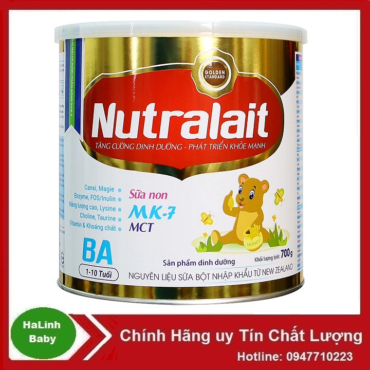 Sữa bột Nutralait BA 700g Dành cho trẻ biếng ăn nhẹ cân