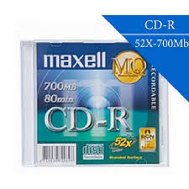 Đĩa CD-R Maxell 700MB (1 hộp 10 cái - 10 vỏ đựng)