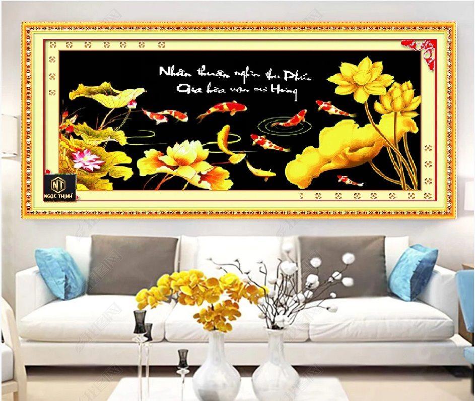 Tranh thêu chữ thập Gia hòa vạn sự hưng MN0090 150x70cm