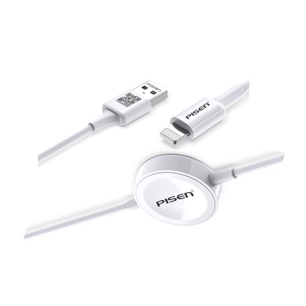 Cáp Sạc Pisen Apple Watch, Lightning (2 in 1)