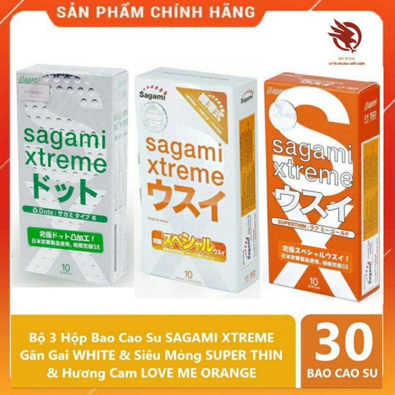 [HCM][COMBO ] Bộ 3 Hộp Bao Cao Su SAGAMI Xuất Xứ Nhật Bản siêu mòng siêu rẻ - 3 hộp 30 cái nhập khẩu