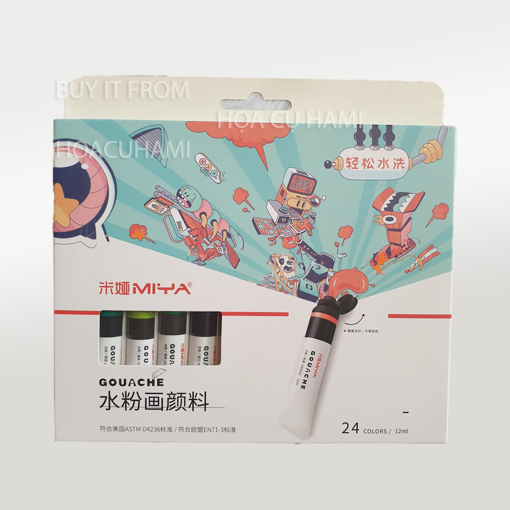 Set Gouache Miya dạng tuýp 12ml