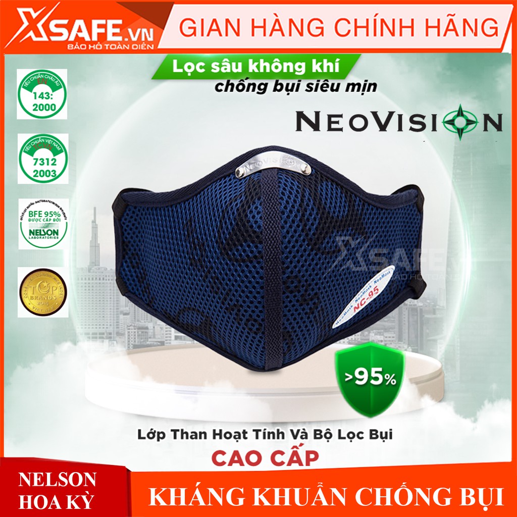 [HỎA TỐC] Khẩu trang hoạt tính Neomask NC95 chống bụi mịn, kháng khuẩn có thể tháo rời tấm lọc để giặt