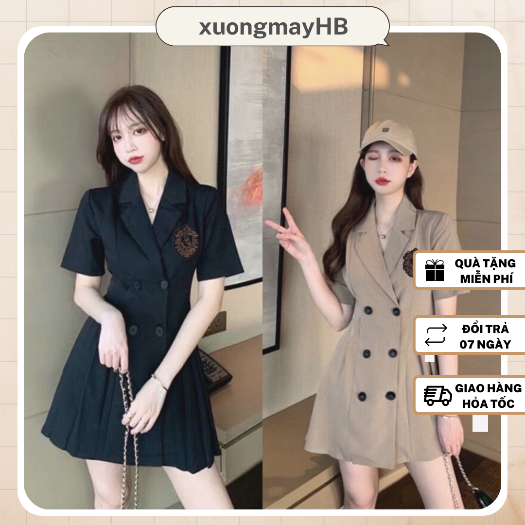 Đầm vest nữ xếp ly HB phong cách Hàn Quốc D048