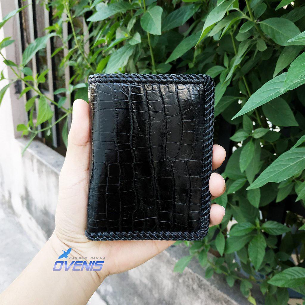 Ví cá sấu 2 mặt đan viền thủ công cao cấp. chất liệu da cá sấu thật 100%. made by ovenis