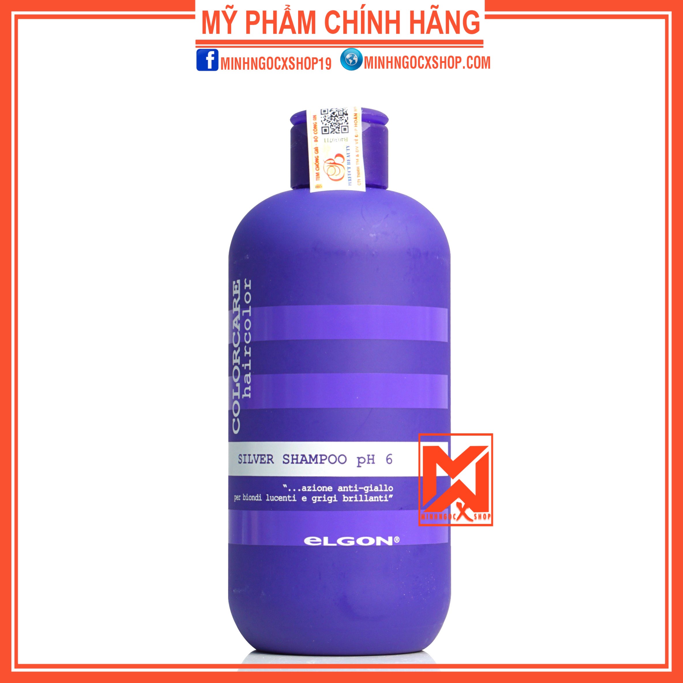 Dầu gội tím khử vàng elgon silver colorcare 300ml chính hãng
