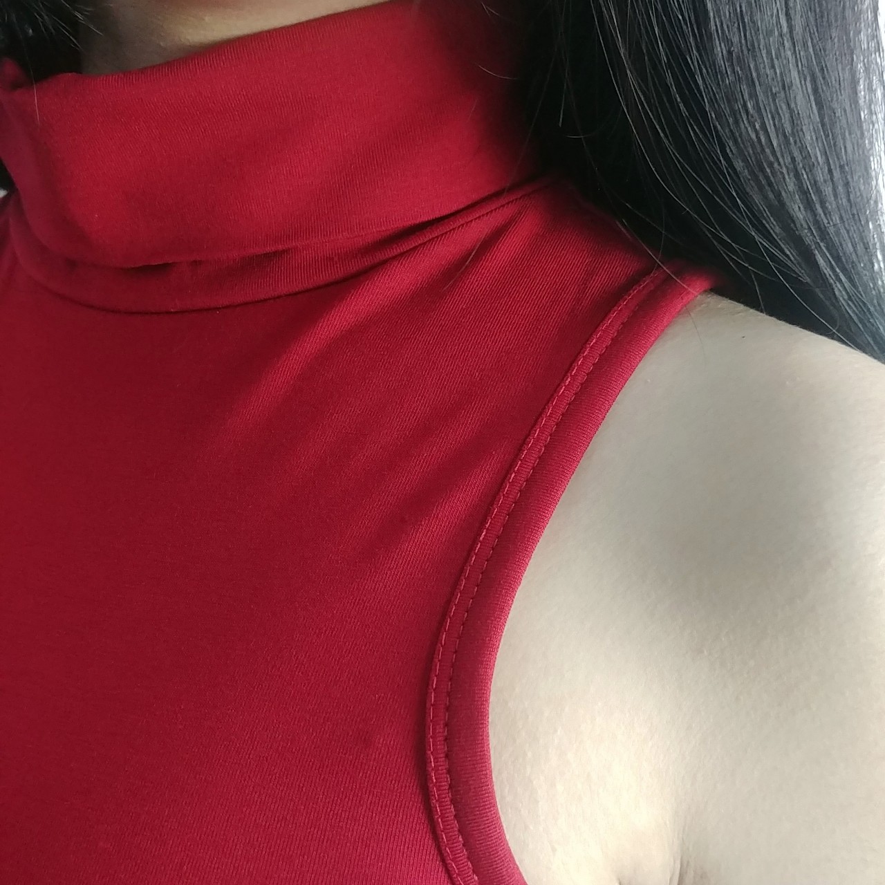 Áo cổ lọ sát nách nữ dáng ôm cotton co giãn King caravat thời trang T15