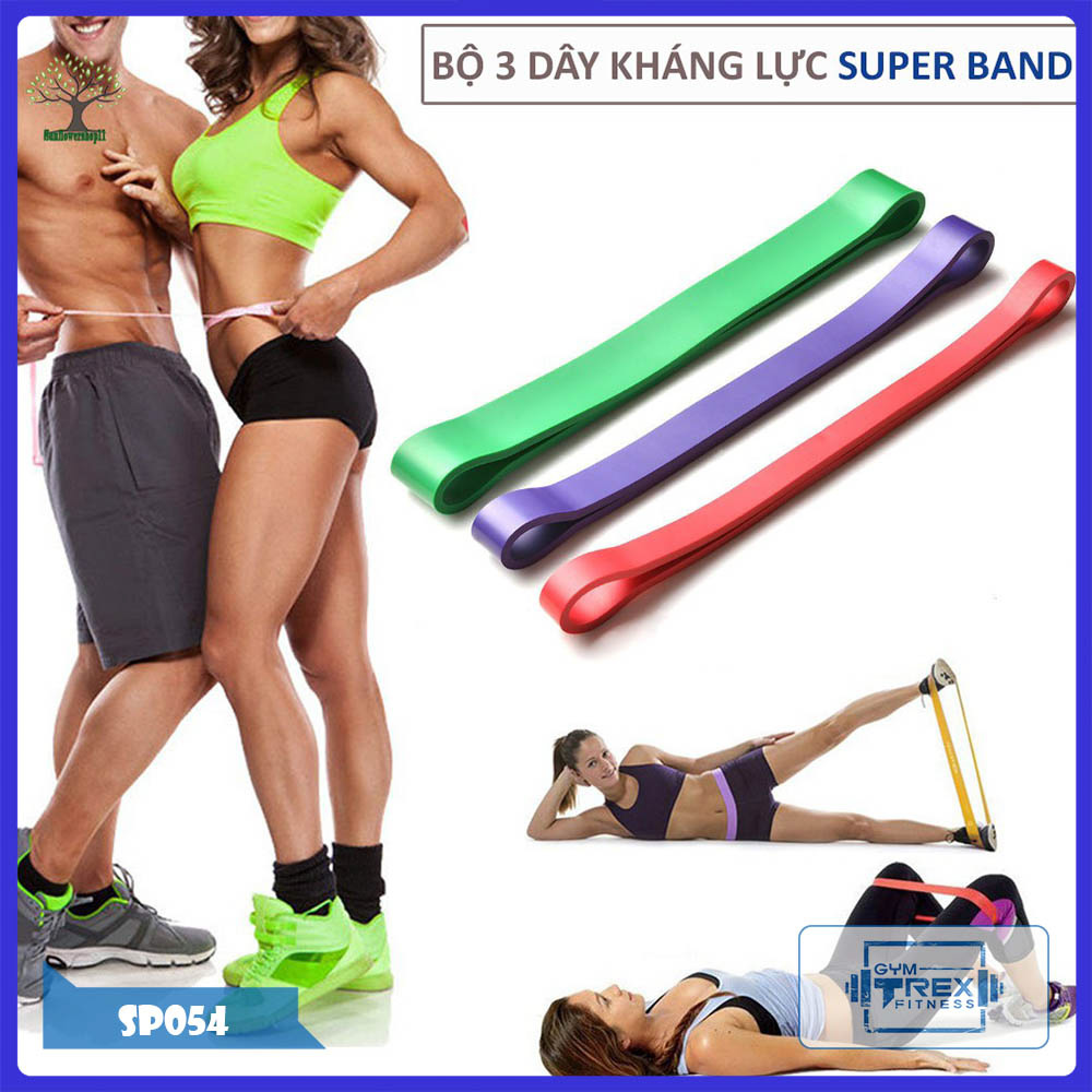 Bộ 3 dây kháng lực - Dây cao su đàn hồi tập chân,mông SP054 Gym Trex