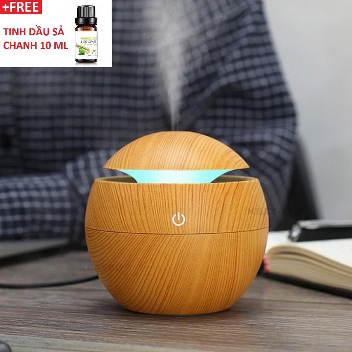 Máy khuếch tán tinh dầu gỗ sang chảnh tặng kèm tinh dầu đốt
