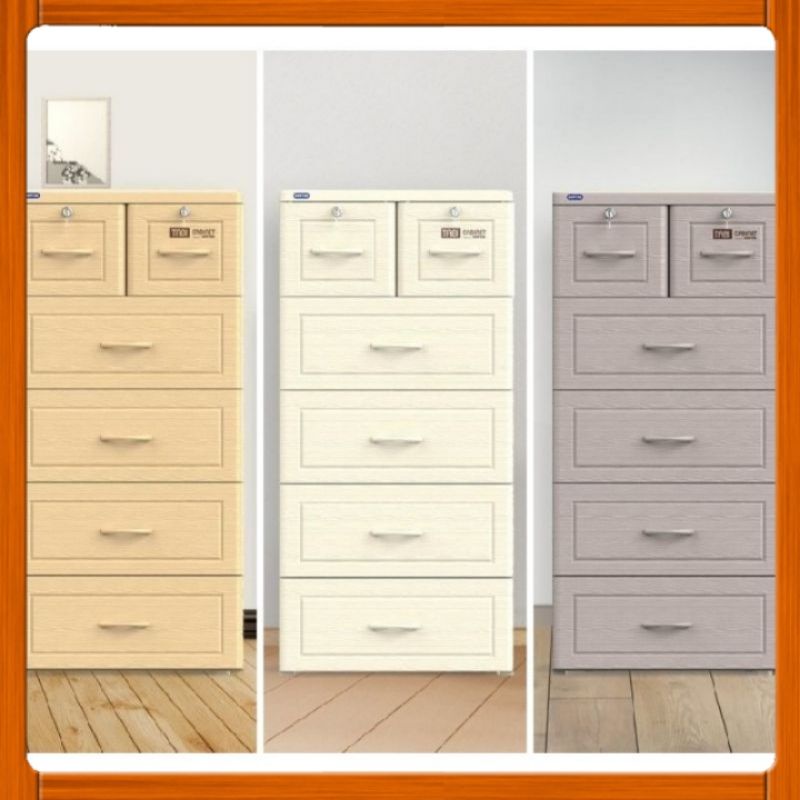 Tủ Nhựa Vân Gỗ 5 Tầng 6 Ngăn Duy Tân 60*48*124Cm ( Nguyên Thùng Chưa Lắp)